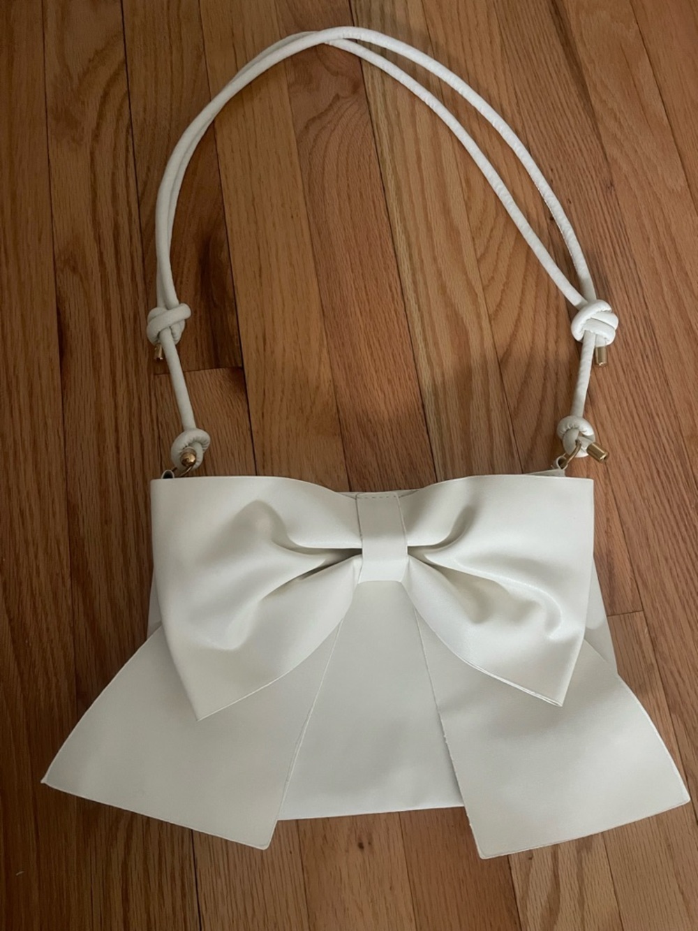 White Bow Accent Shoulder Bag - Women
